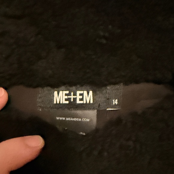 ME+EM 2022 Genuine Sheepskin Shearling Leather Reversible Moto Jacket - Picture 10 of 10